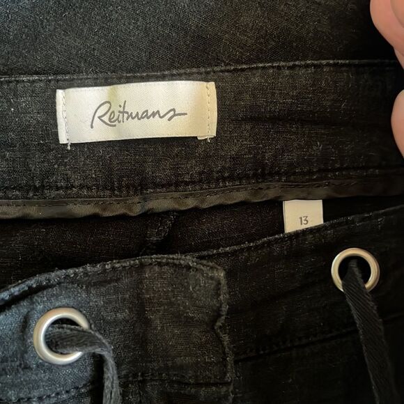 Reitmans casual black pants with wide leg sleeves/Size 13 - Picture 9 of 11